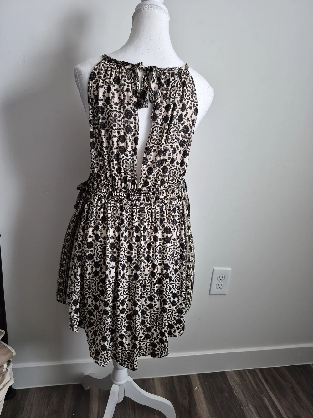 Free People Printed Halter Neck Mini Dress / Romper Size M